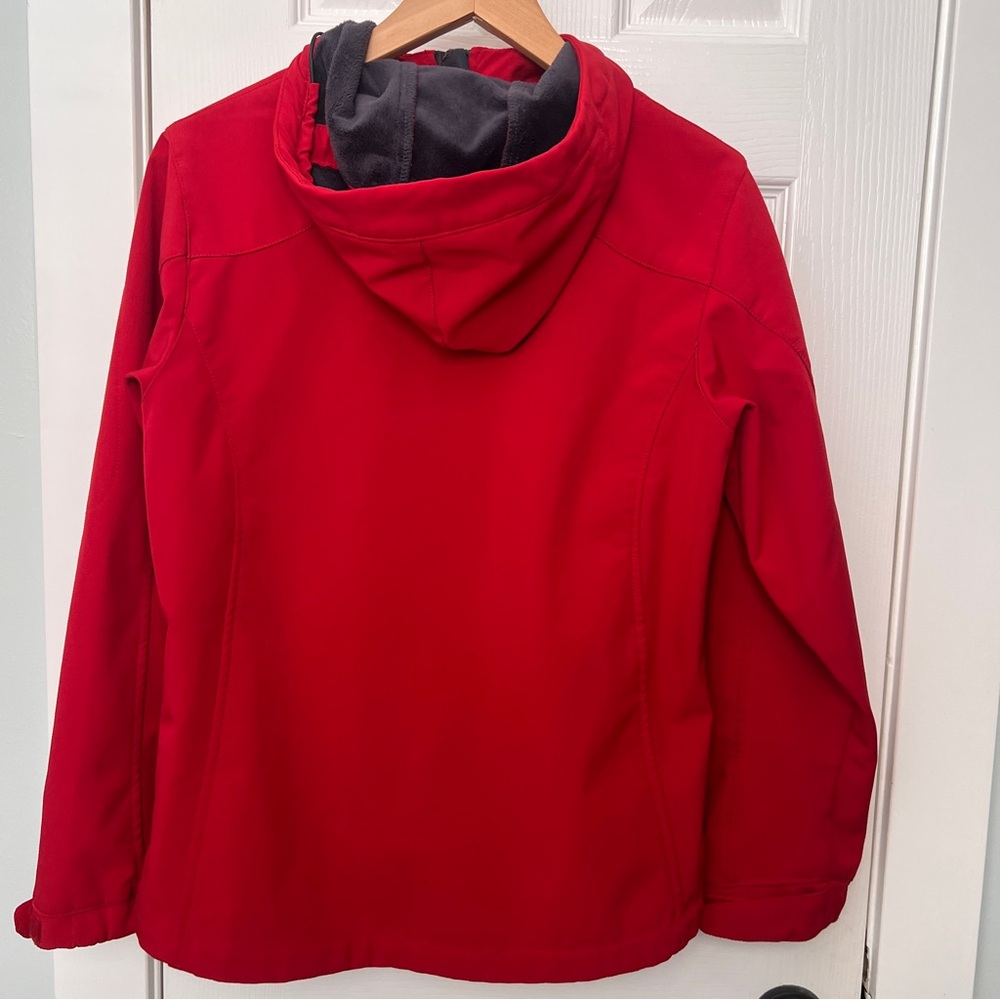 Winter Red Hooded Jacket with hood Women’s - Picture 2 of 6